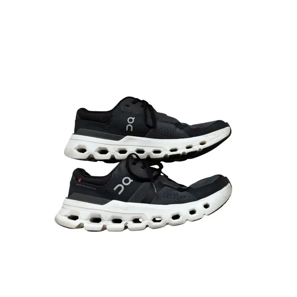 On Mens Eclipse Black Cloudrunner 2 Lace Up Athletic Running Sneakers Size 10.5